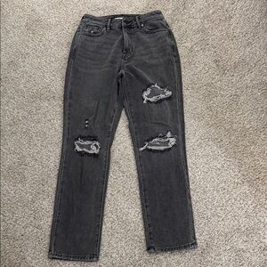 PacSun Charcoal Distressed “mom” Jeans